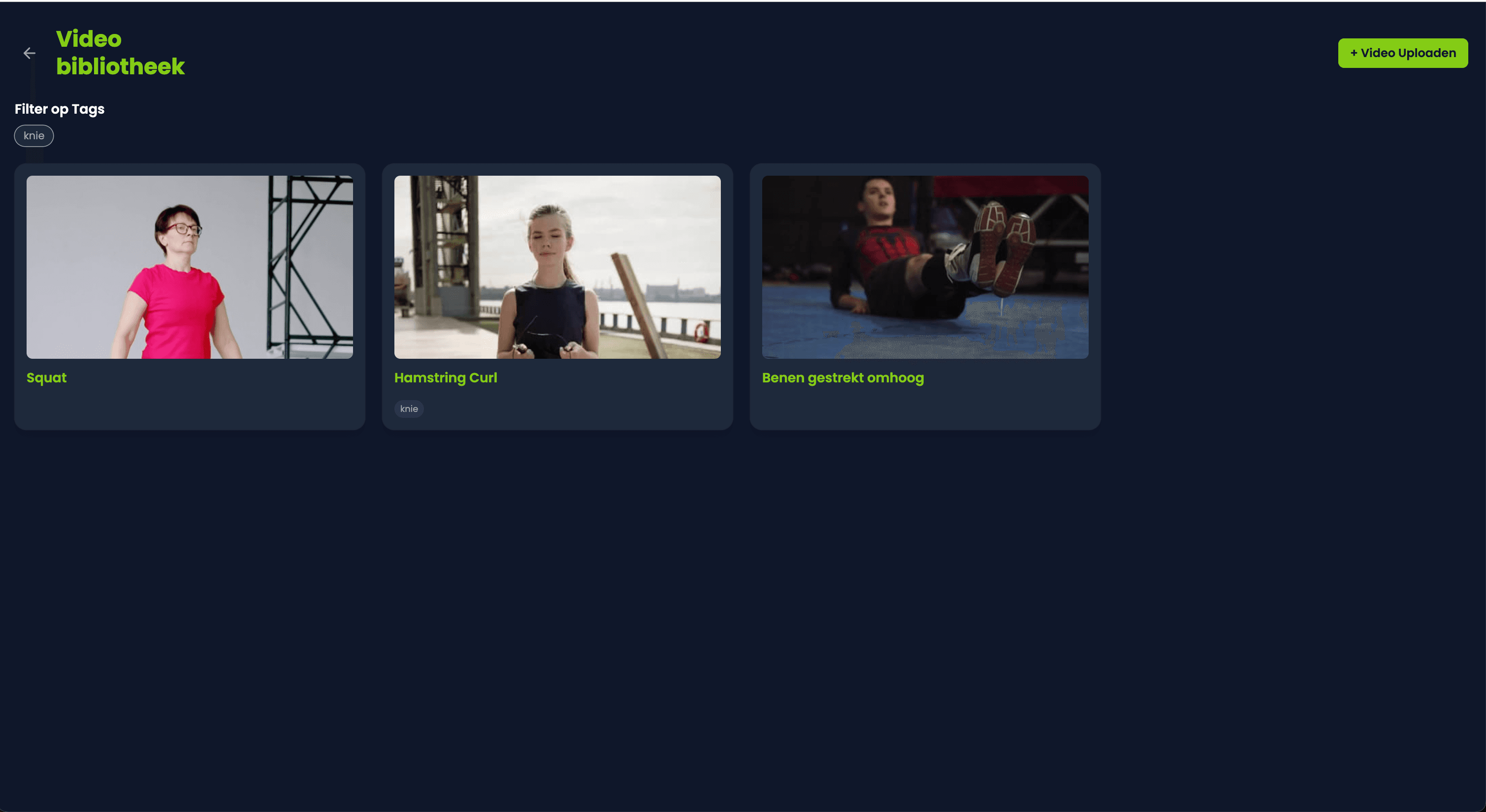 PhysioClip – Beheer je video bibliotheek: Upload eenvoudig nieuwe videos via je laptop of smartphone